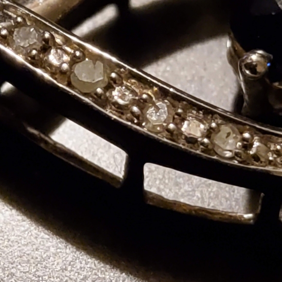 Blue Sapphire and White Sapphire Miabella Pendant Necklace Solid Silver Chain - Picture 8 of 14